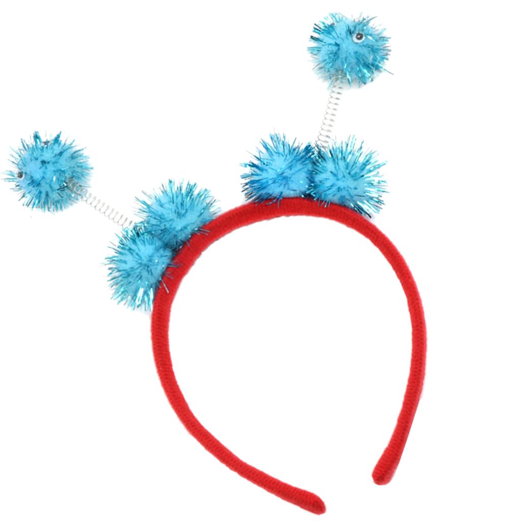 Kid Bee Pom Ball Headband Cosplay Costume Halloween Headwear Light Blue