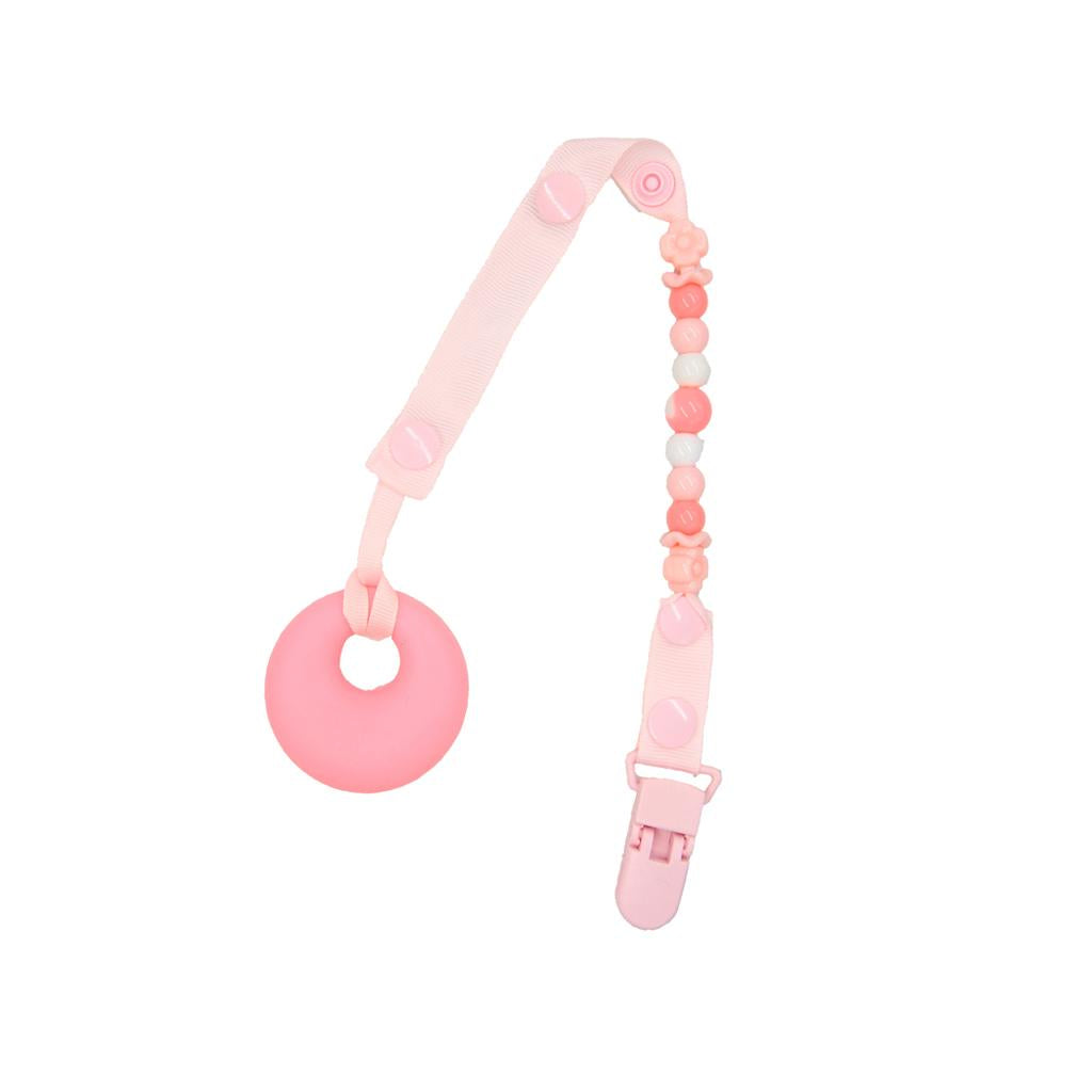 Baby Teething Necklace Kids Teether Nursing Beads Pendant Round Pink