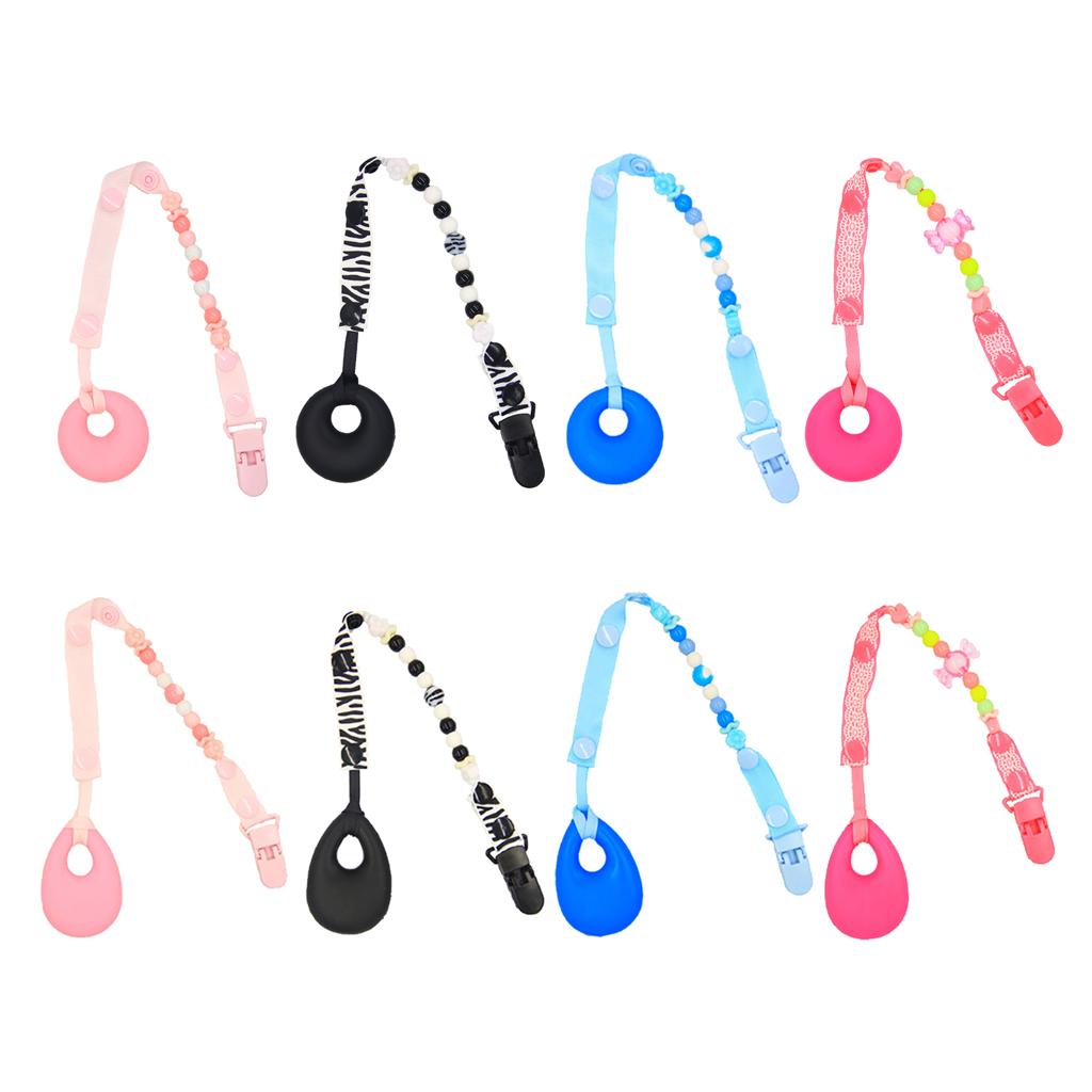 Baby Teething Necklace Kids Teether Nursing Beads Pendant Round Pink