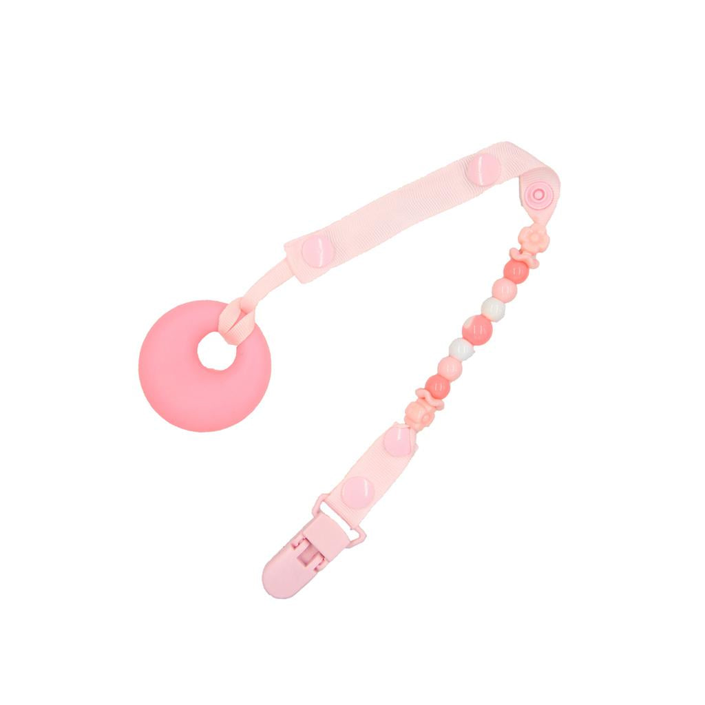 Baby Teething Necklace Kids Teether Nursing Beads Pendant Round Pink