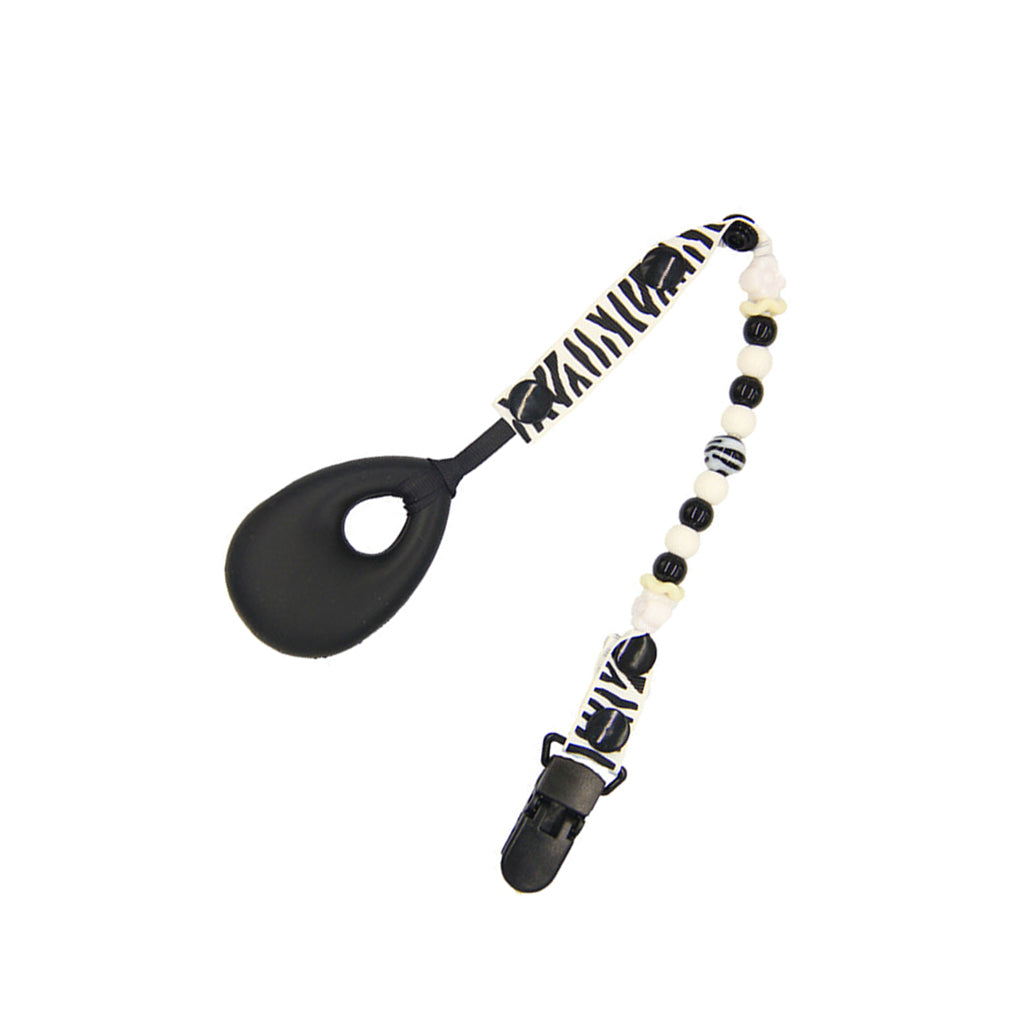 Baby Teething Necklace Kids Teether Nursing Beads Pendant Teardrop Black