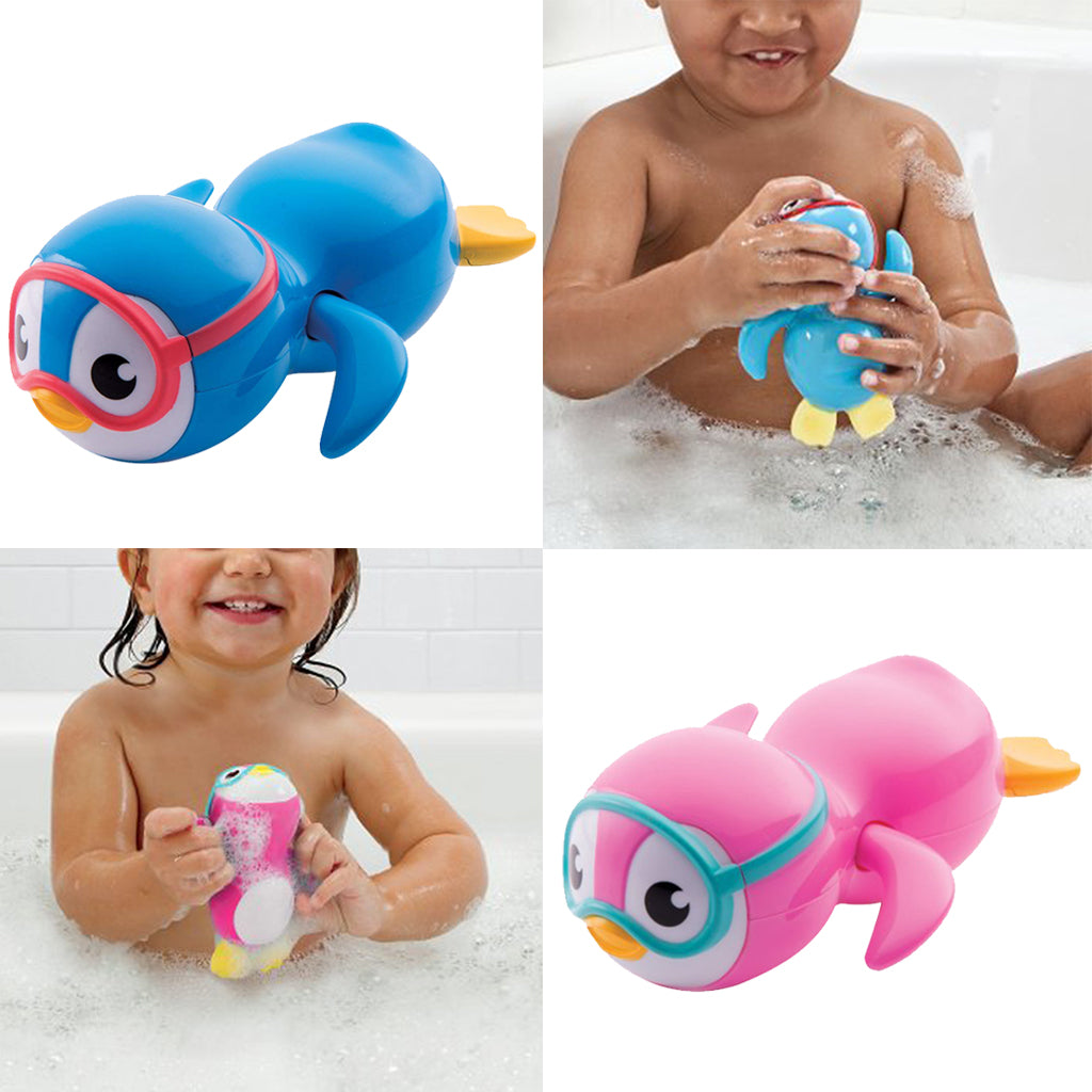 Cute Wind Up Swing & Rotating Penguin Kids/Baby Bathing Time Toy –Blue