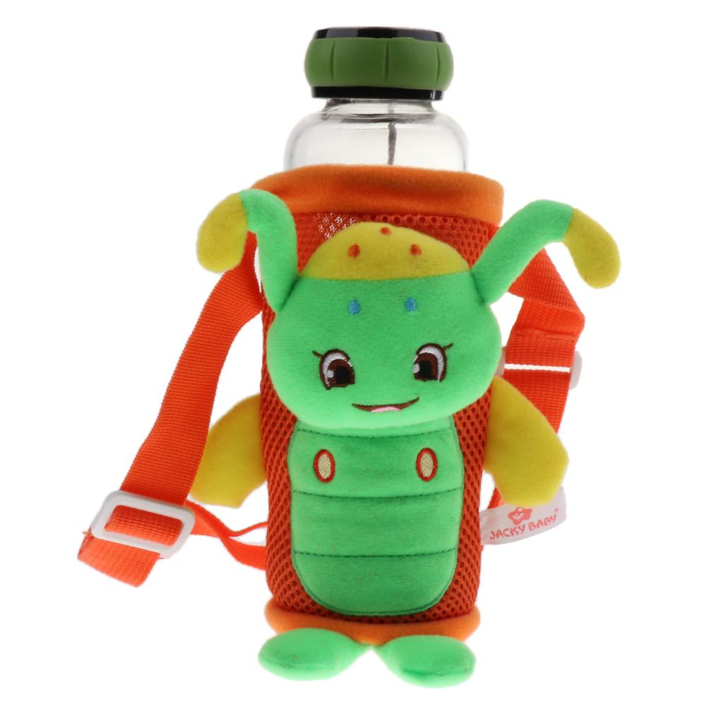 Cute Kids Cartoon Milk Bottle Water Cup Insulation Drinks Cover Green