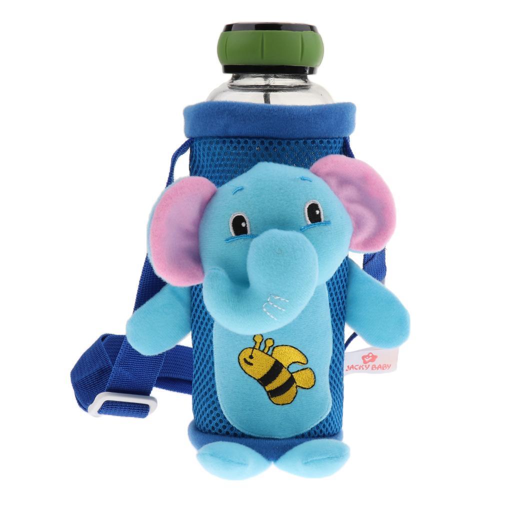 Cute Kids Cartoon Milk Bottle Water Cup Insulation Drinks Cover Elephant