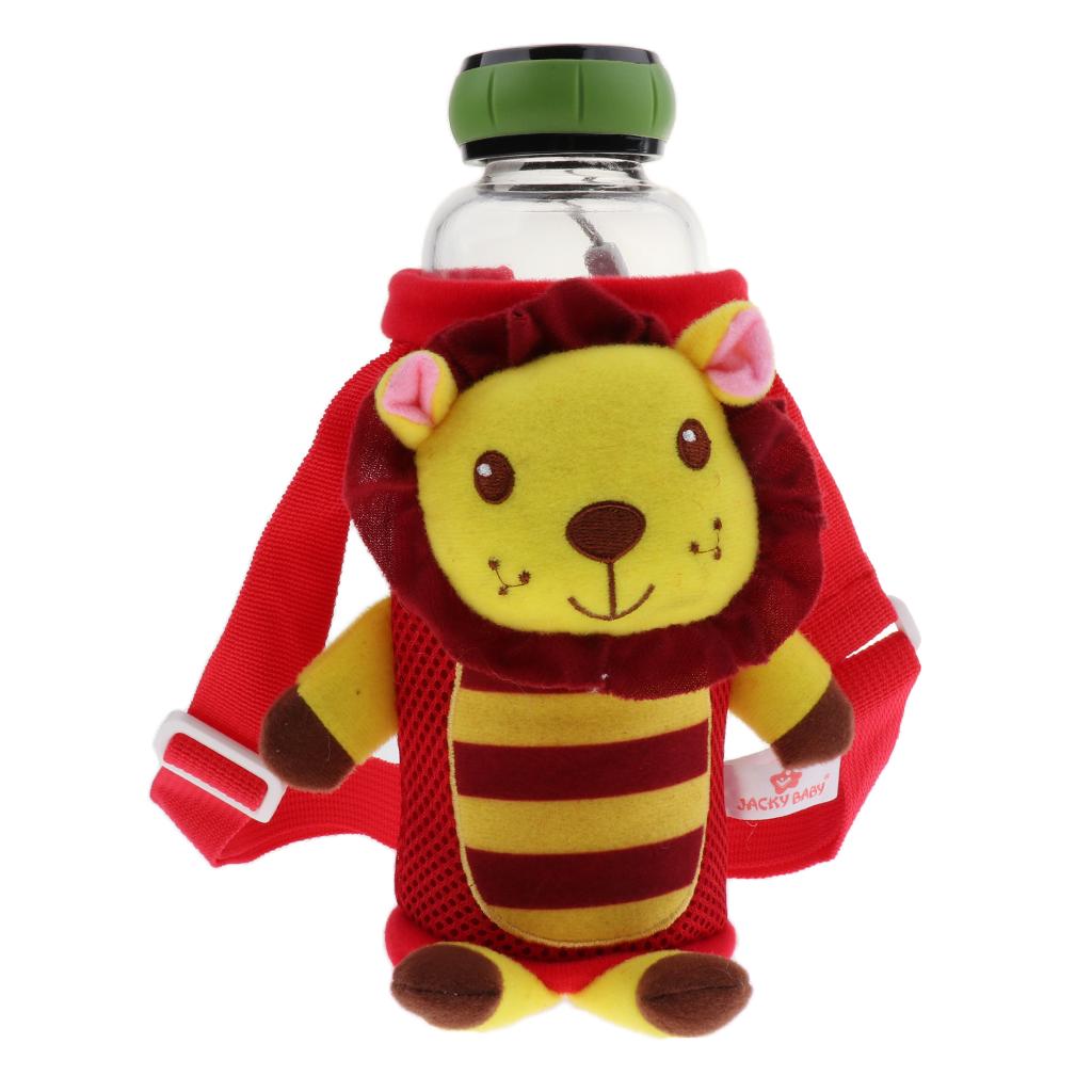 Cute Kids Cartoon Milk Bottle Water Cup Insulation Drinks Cover Lion