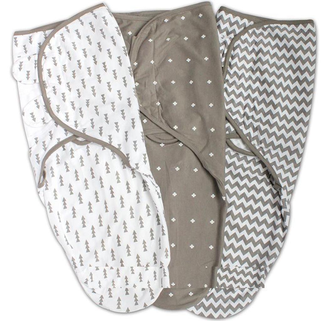 3Pcs Soft 100% Cotton Muslin Swaddle Squares Blanket for Baby 50 x 70cm