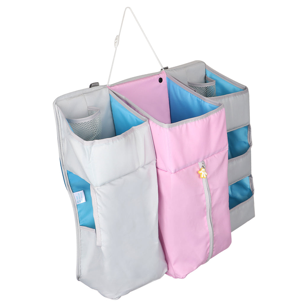 Multi-Functional Crib Hanging Bag/Storage Bag/Bedside Storage Bag Pink