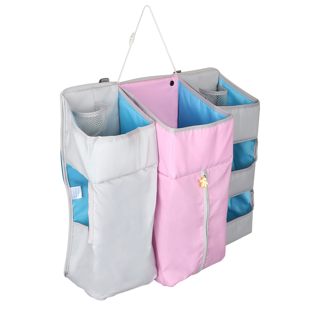 Multi-Functional Crib Hanging Bag/Storage Bag/Bedside Storage Bag Pink