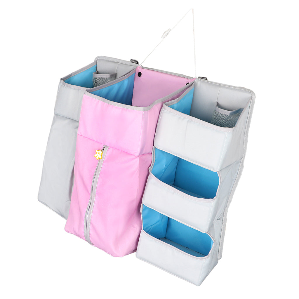 Multi-Functional Crib Hanging Bag/Storage Bag/Bedside Storage Bag Pink