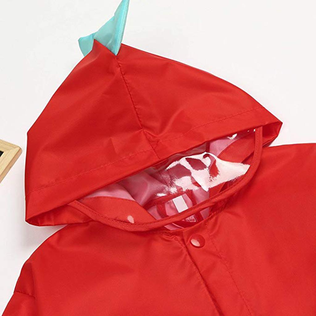 Cute Baby Kids Dinosaur Shaped Raincoat Red - XXL