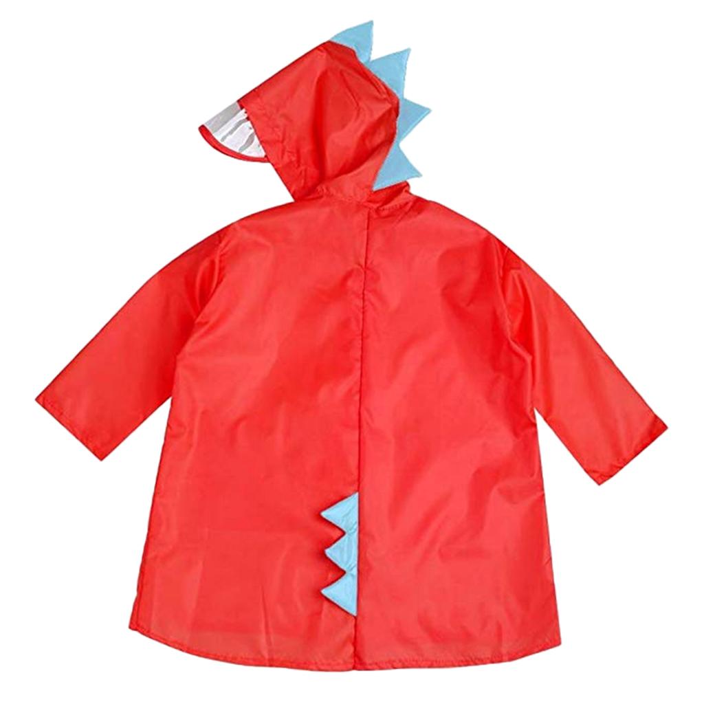 Cute Baby Kids Dinosaur Shaped Raincoat Red - XXL