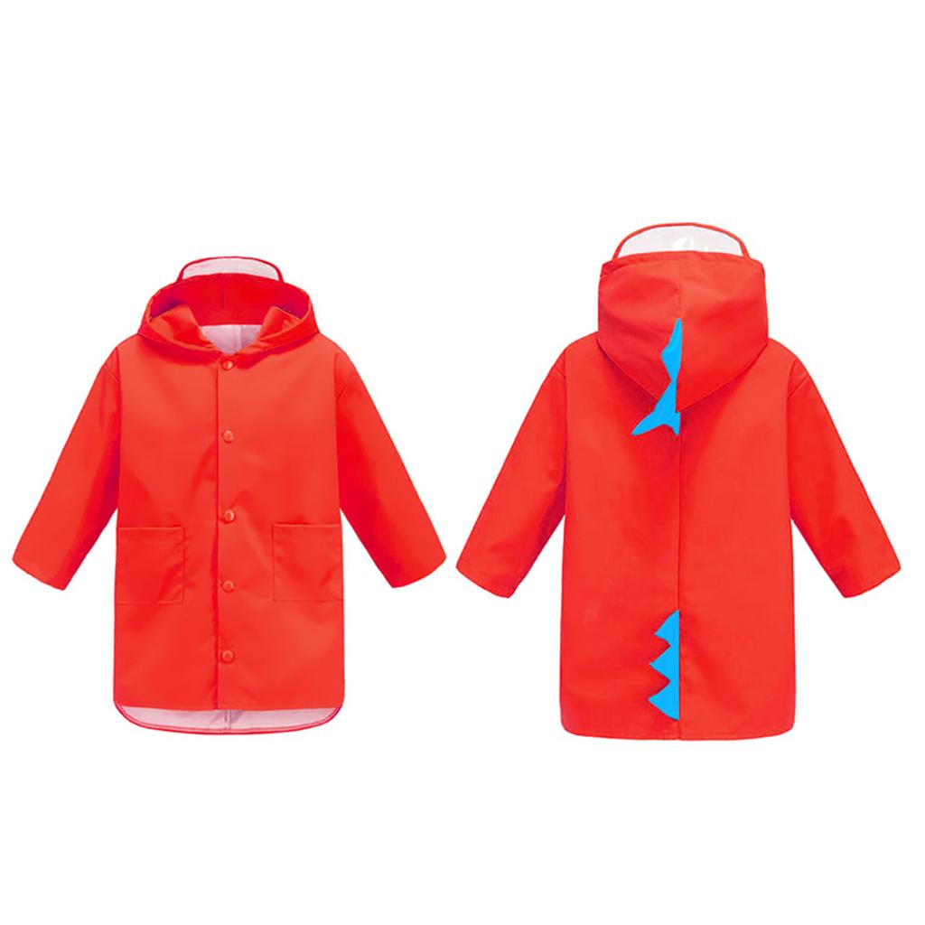 Cute Baby Kids Dinosaur Shaped Raincoat Red - XXL