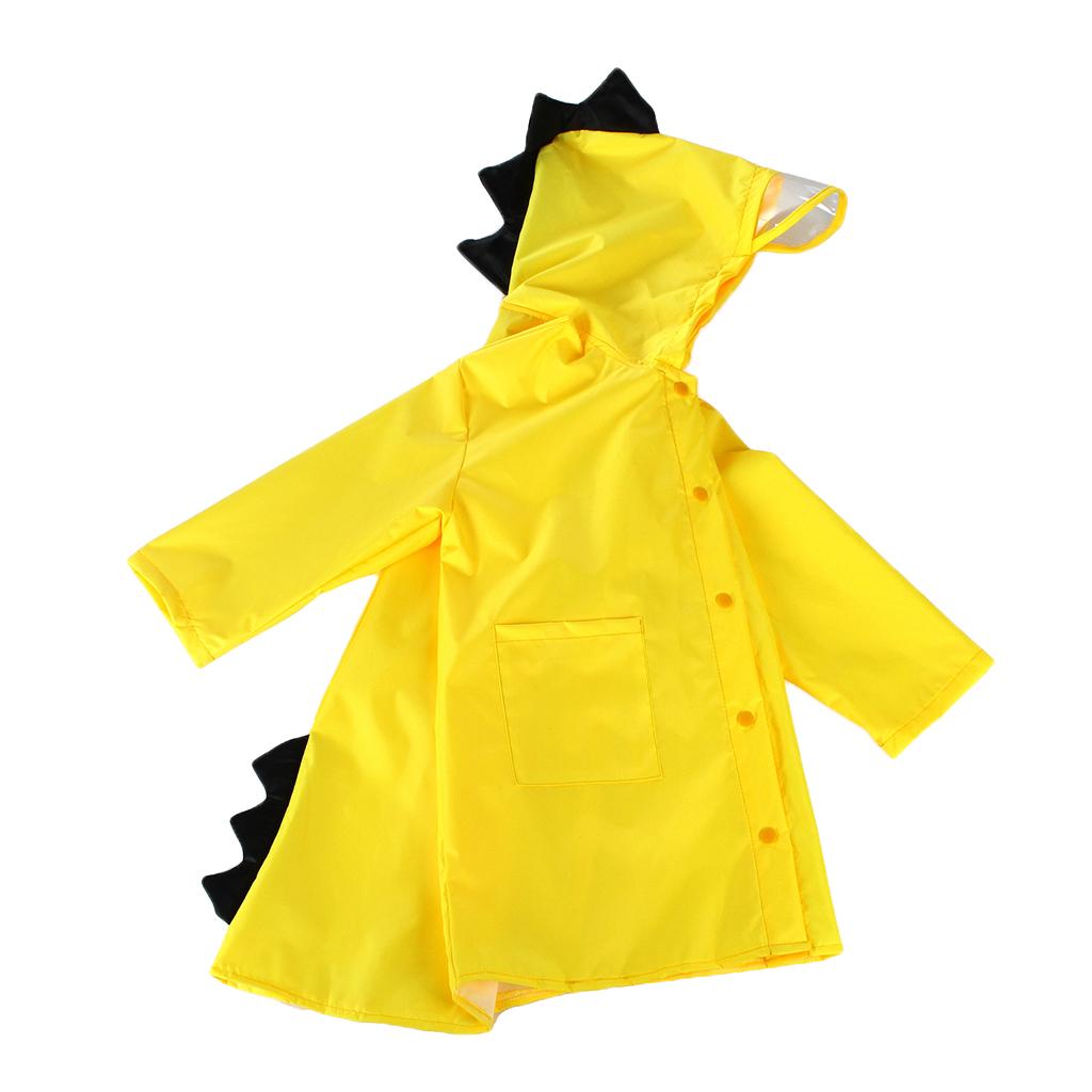 Cute Baby Kids Dinosaur Shaped Raincoat Yellow - XXL