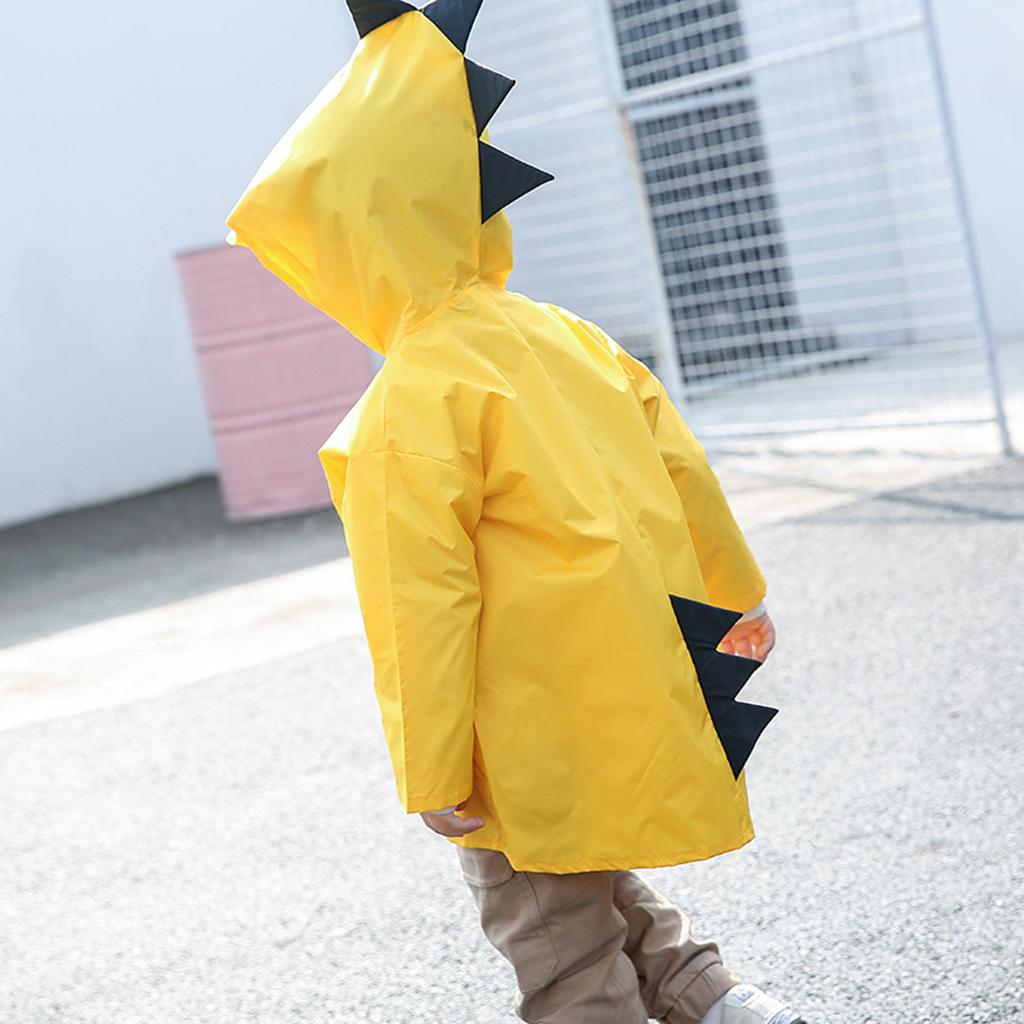 Cute Baby Kids Dinosaur Shaped Raincoat Yellow - XXL