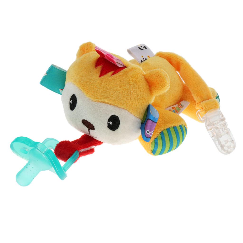 Baby Kids Silicone Pacifier Holder Plush Animal Detachable Toy  Deer