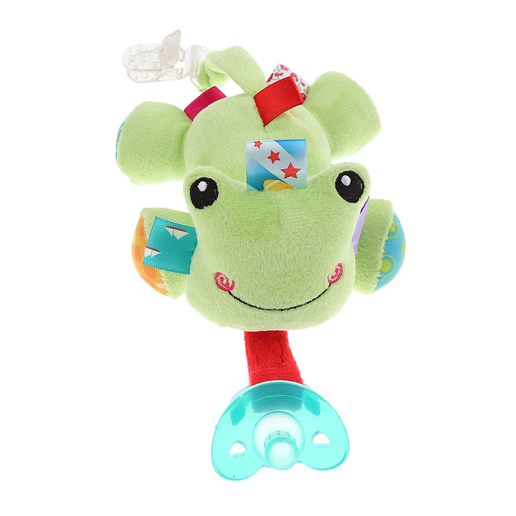 Baby Kids Silicone Pacifier Holder Plush Animal Detachable Toy  Frog