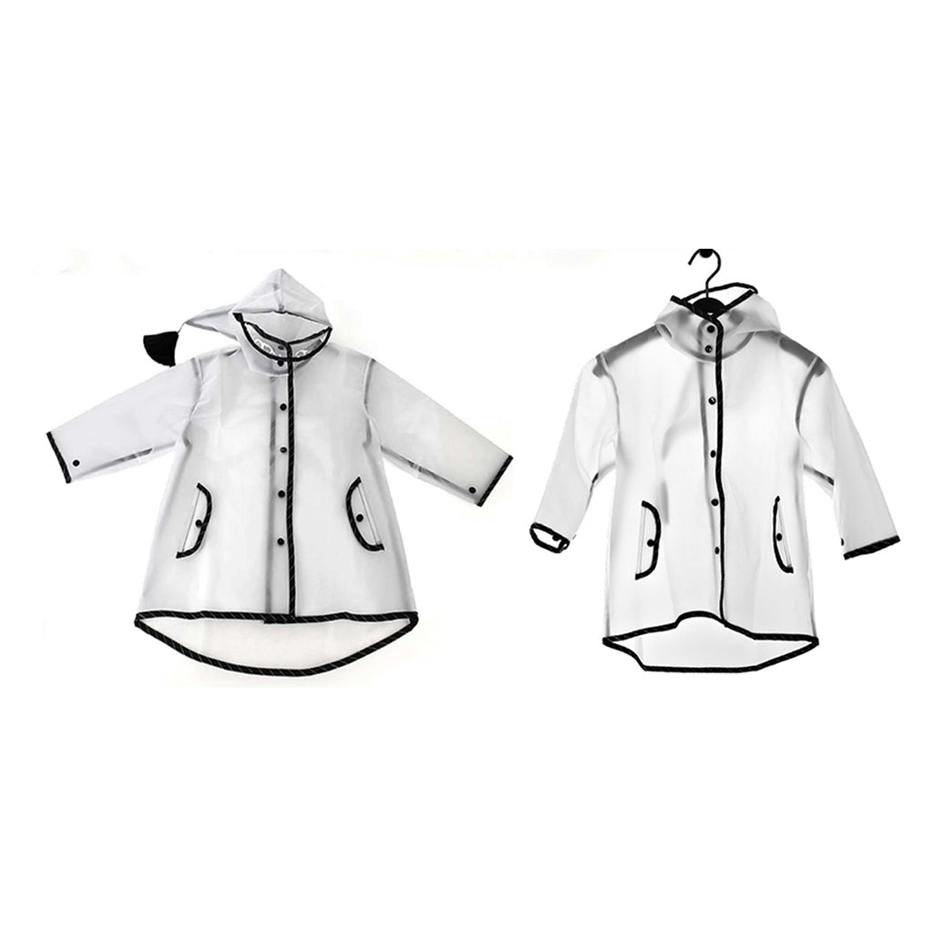 Kids Raincoat Durable Translucent Rain Cape Portable Hooded Poncho 1-3T