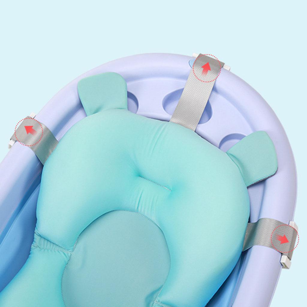 Baby Bath Tub Pillow Pad Air Cushion Floating Seat Shower Mat Blue