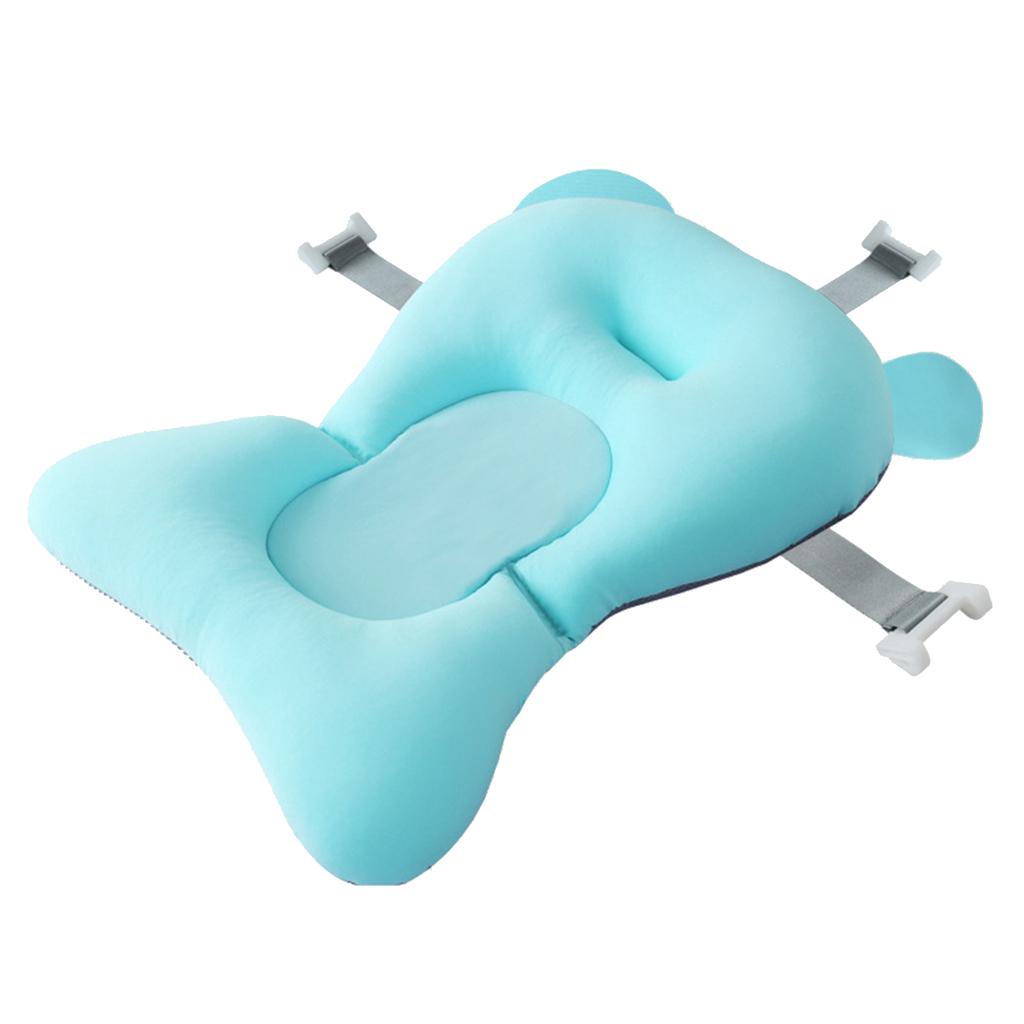 Baby Bath Tub Pillow Pad Air Cushion Floating Seat Shower Mat Blue