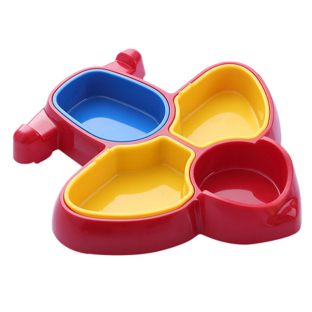 Aircraft Shaped Baby Kids Dinner Tray Divided Plate Divider Dinnerware Red