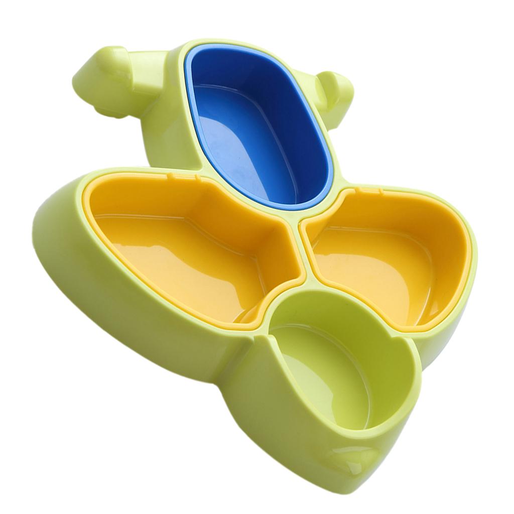 Aircraft Shaped Baby Kids Dinner Tray Divided Plate Divider Dinnerware Green