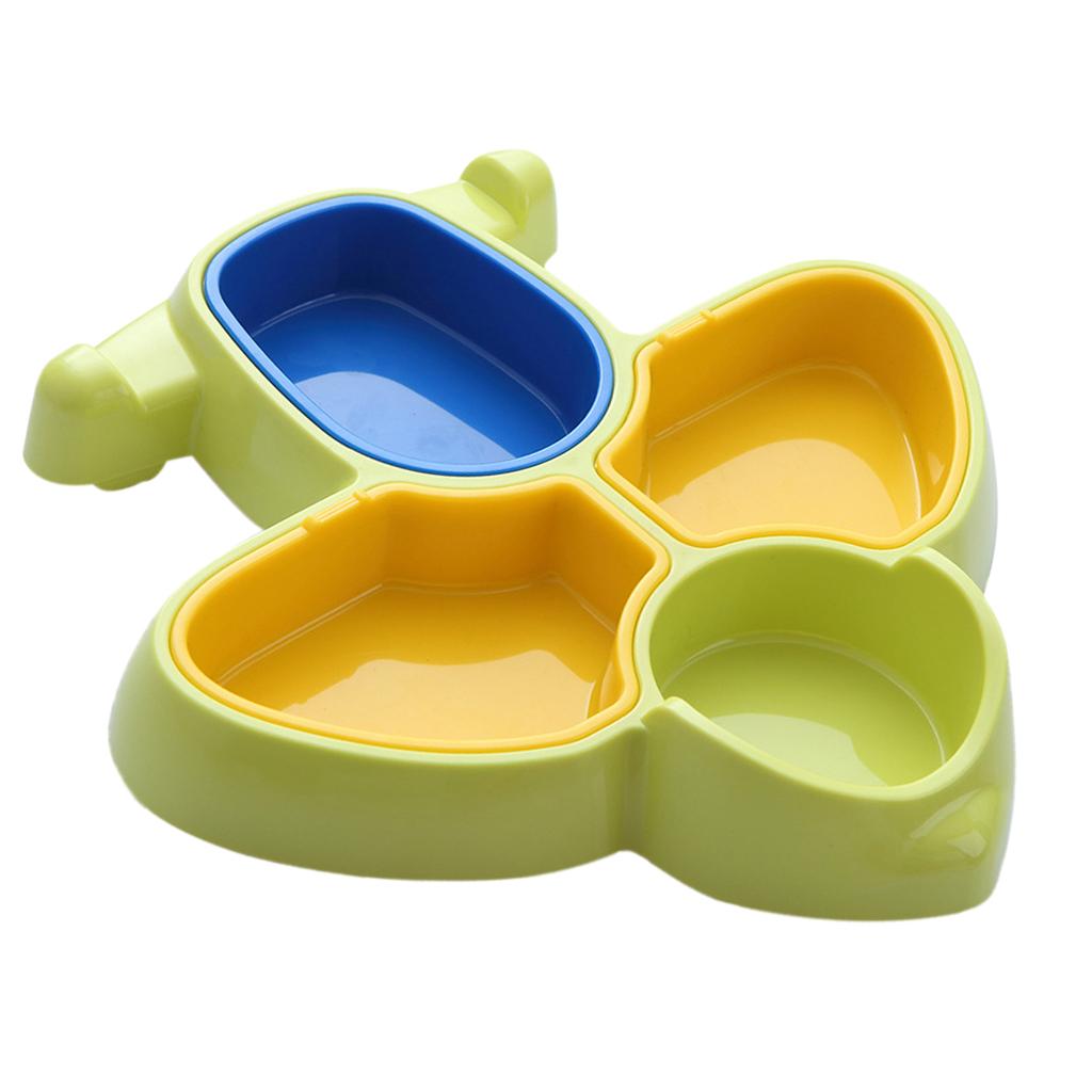 Aircraft Shaped Baby Kids Dinner Tray Divided Plate Divider Dinnerware Green