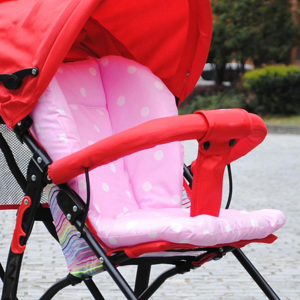 Baby Pushchair Stroller Kids Seat Pad Pram Liner Cushion Mat Pink Dot