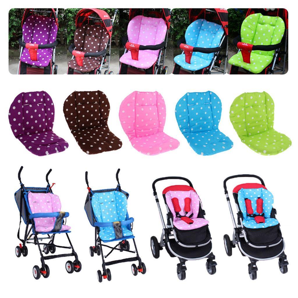 Baby Pushchair Stroller Kids Seat Pad Pram Liner Cushion Mat Pink Dot