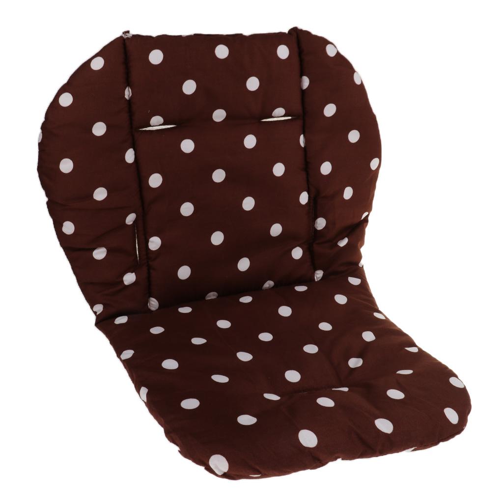 Baby Pushchair Stroller Kids Seat Pad Pram Liner Cushion Mat Coffee Dot