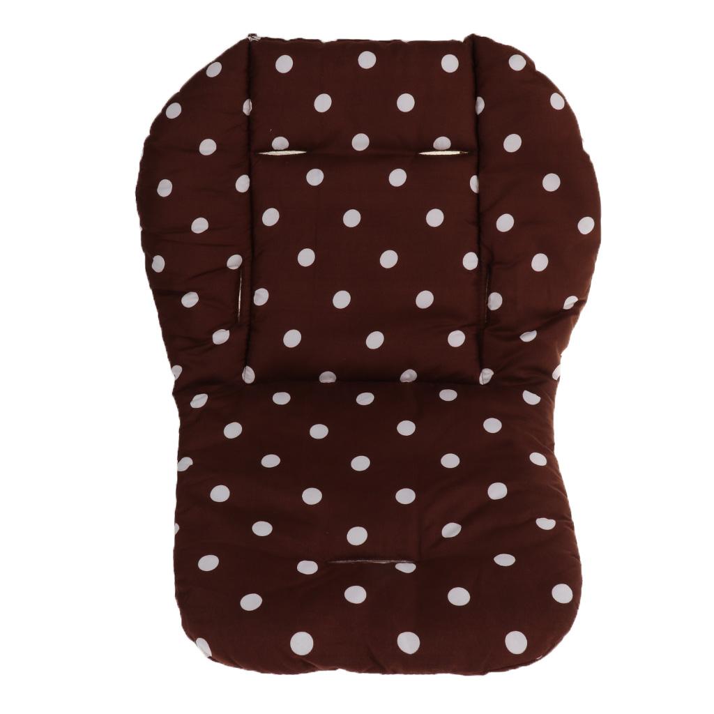 Baby Pushchair Stroller Kids Seat Pad Pram Liner Cushion Mat Coffee Dot