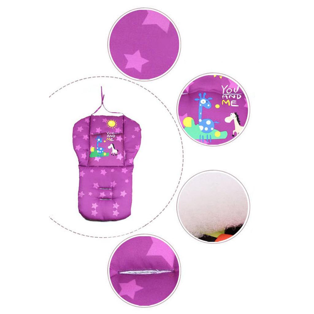 Baby Thick Stroller Pram Pushchair Mat Seat Cushion Pad Liner Cover Purple