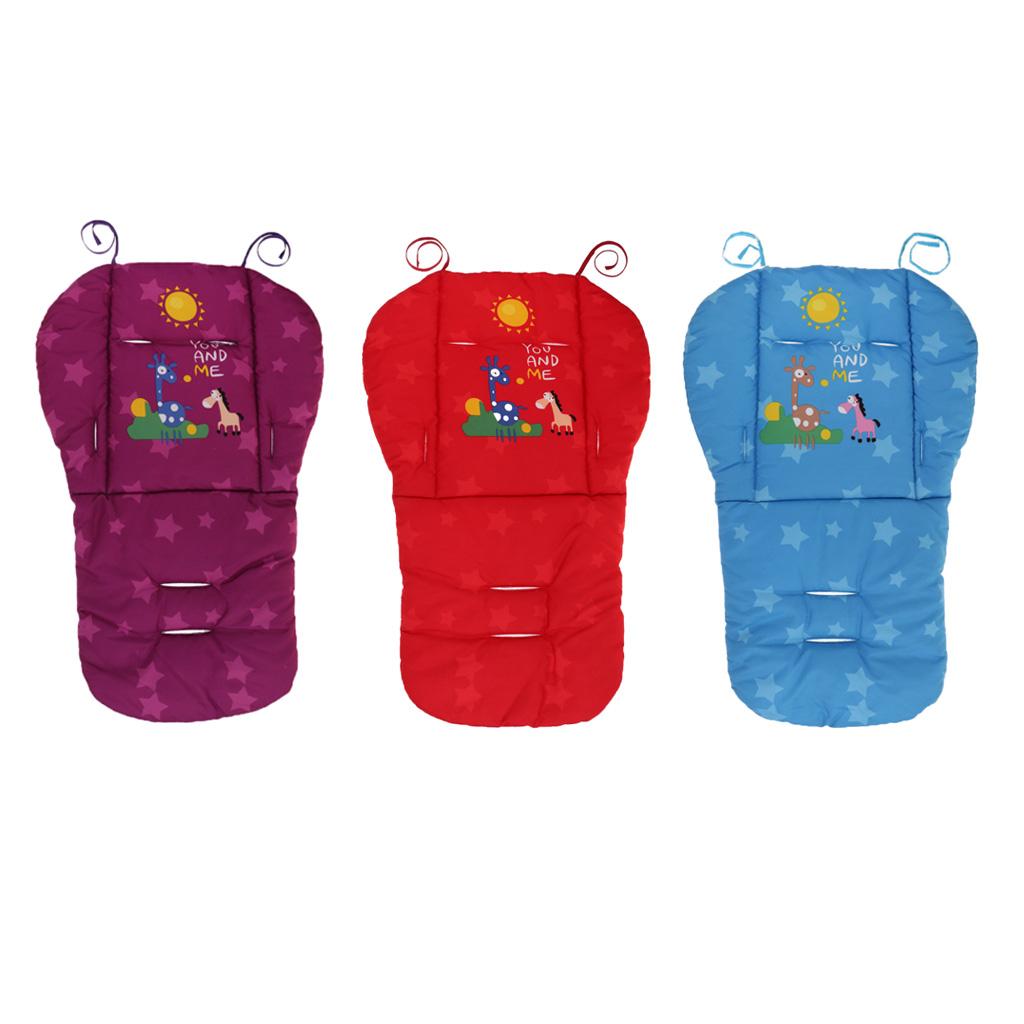 Baby Thick Stroller Pram Pushchair Mat Seat Cushion Pad Liner Cover Purple