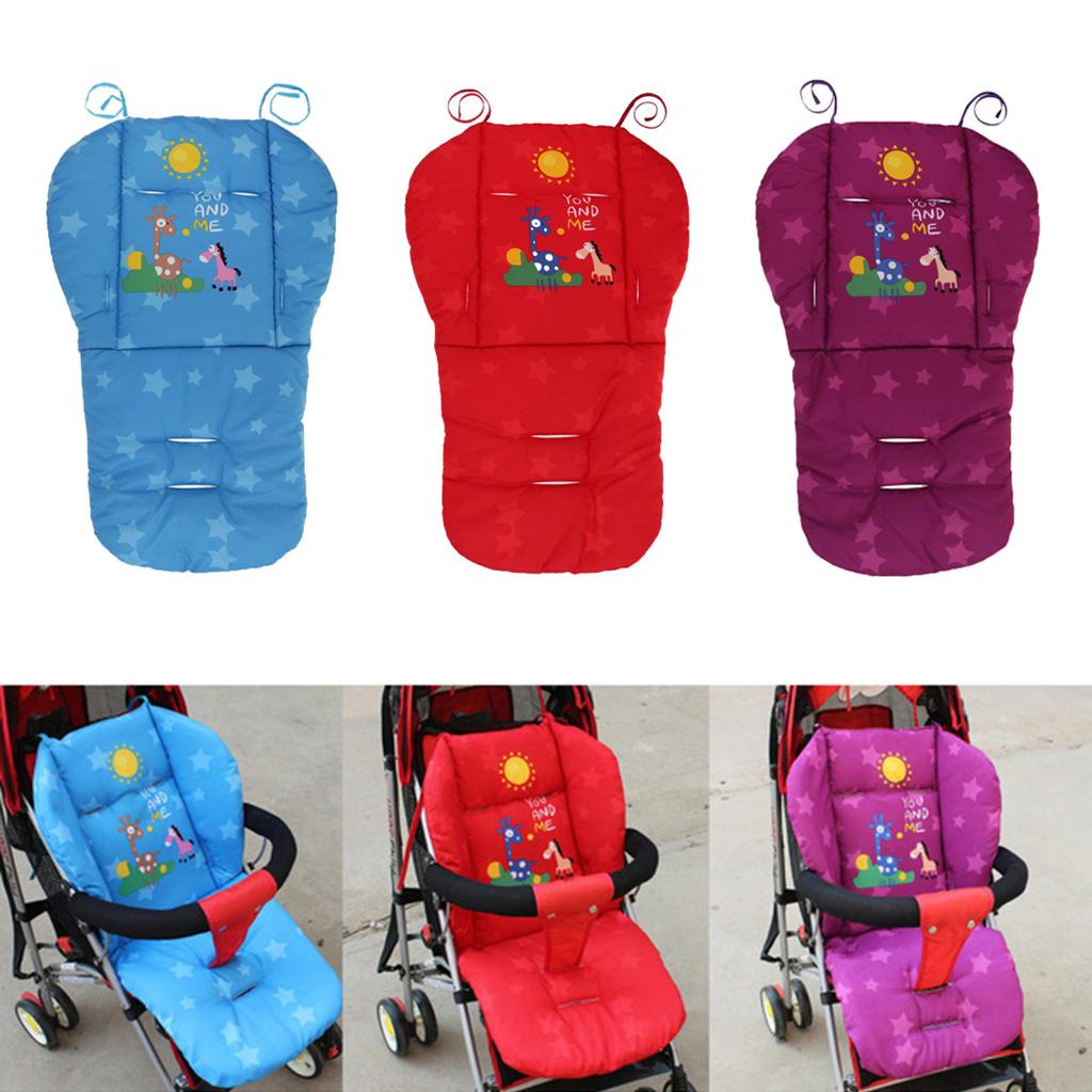 Baby Thick Stroller Pram Pushchair Mat Seat Cushion Pad Liner Cover Purple