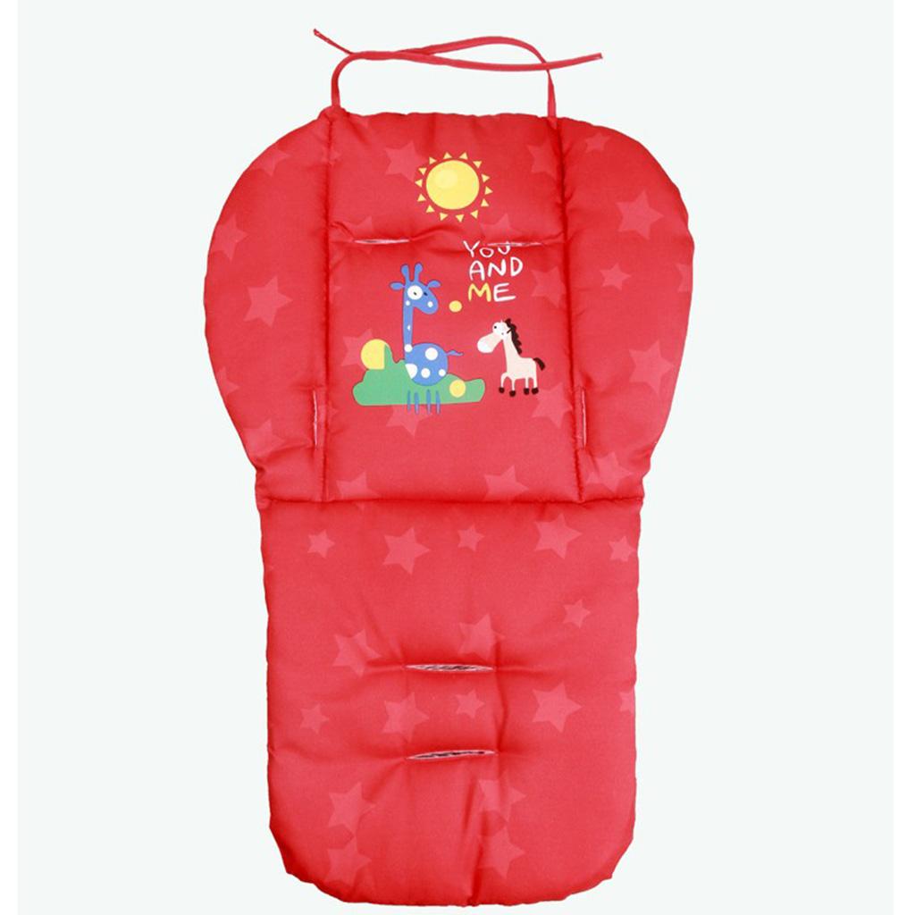 Baby Thick Stroller Pram Pushchair Mat Seat Cushion Pad Liner Cover Red