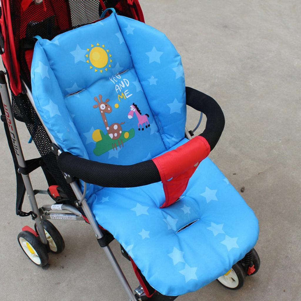 Baby Thick Stroller Pram Pushchair Mat Seat Cushion Pad Liner Cover Blue