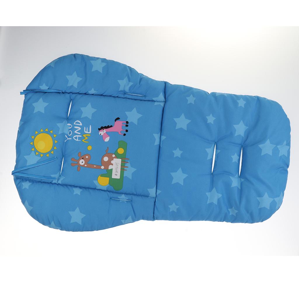 Baby Thick Stroller Pram Pushchair Mat Seat Cushion Pad Liner Cover Blue