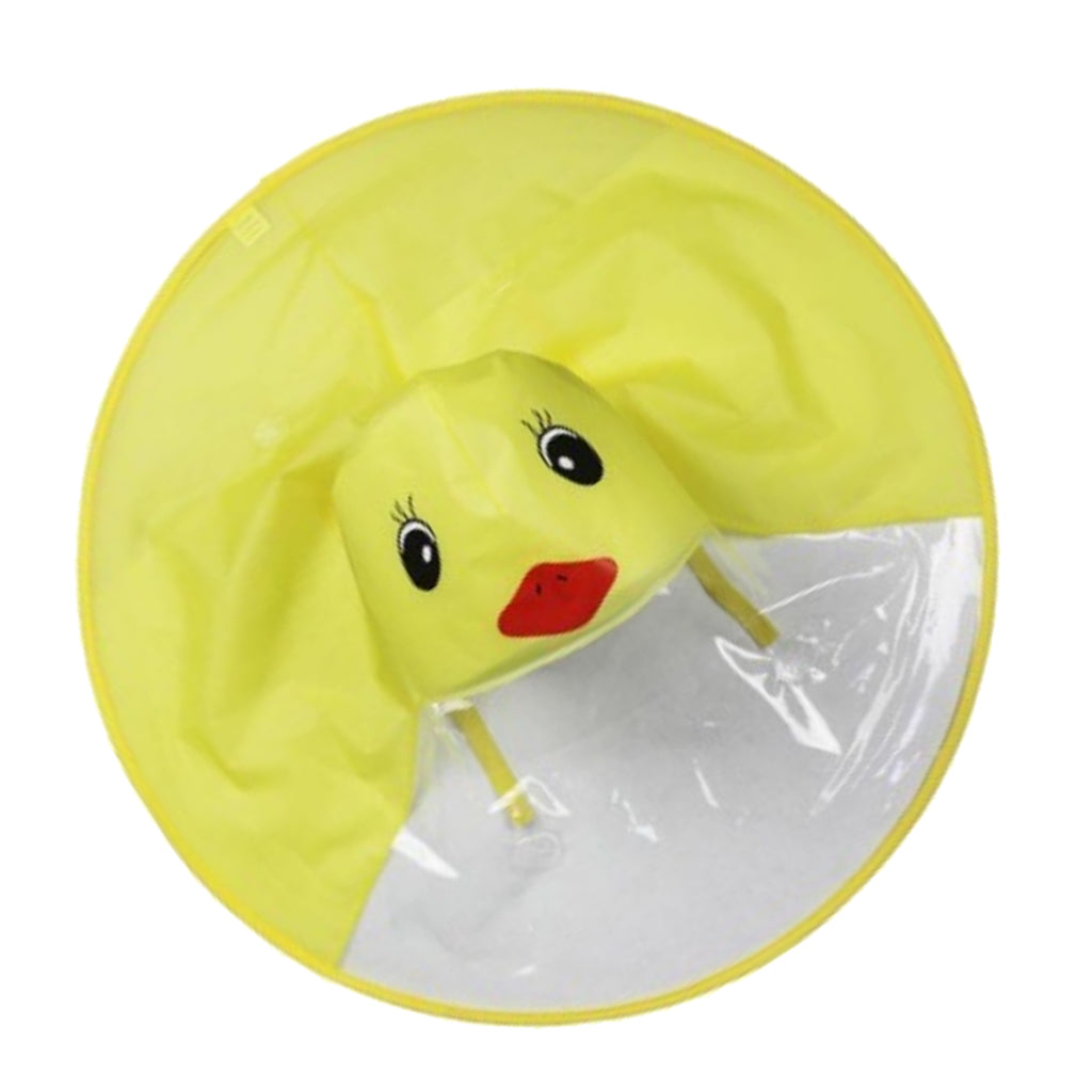 Cartoon Duck Baby Kids Raincoat Umbrella UFO Shape Rain Hat Cape M