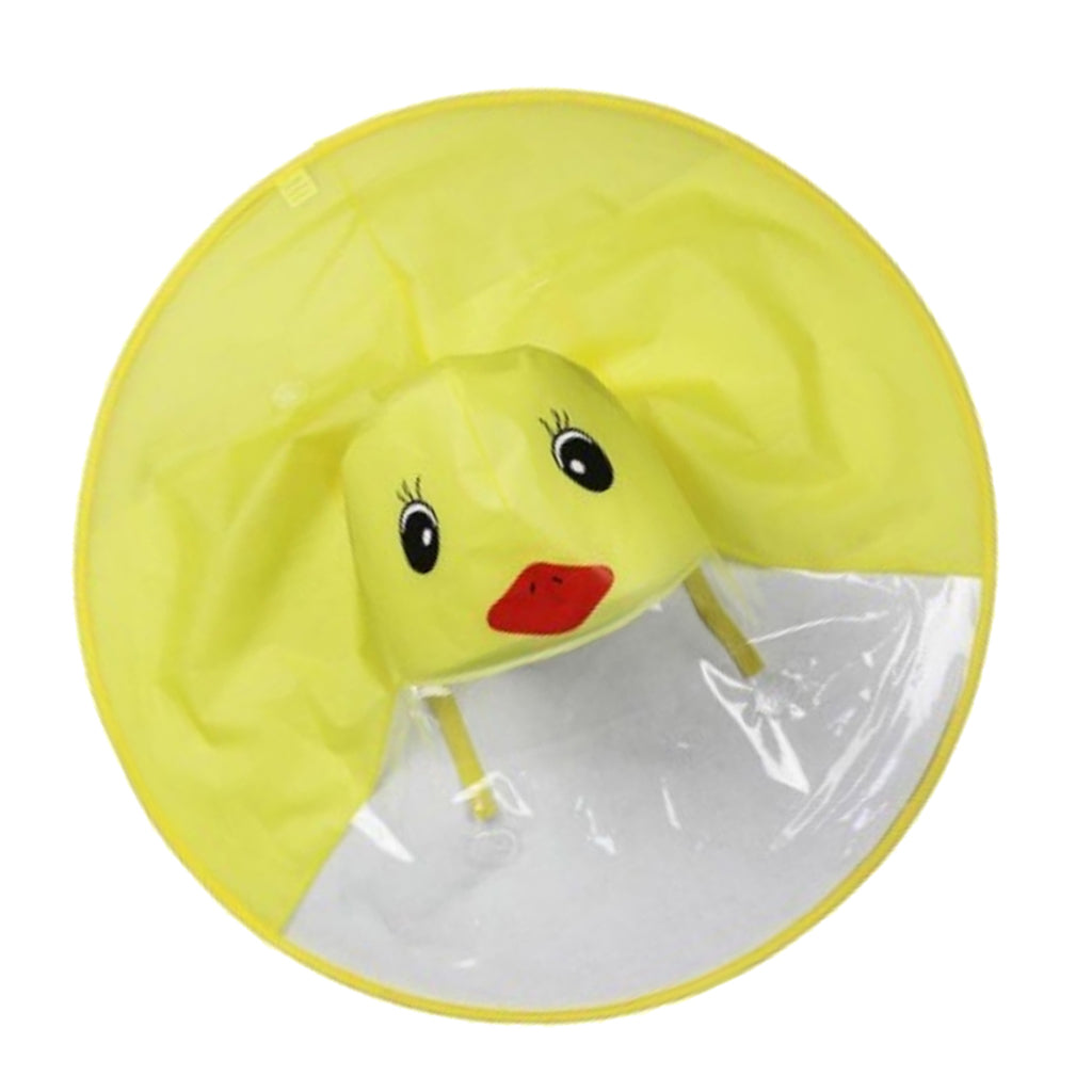 Cartoon Duck Baby Kids Raincoat Umbrella UFO Shape Rain Hat Cape M