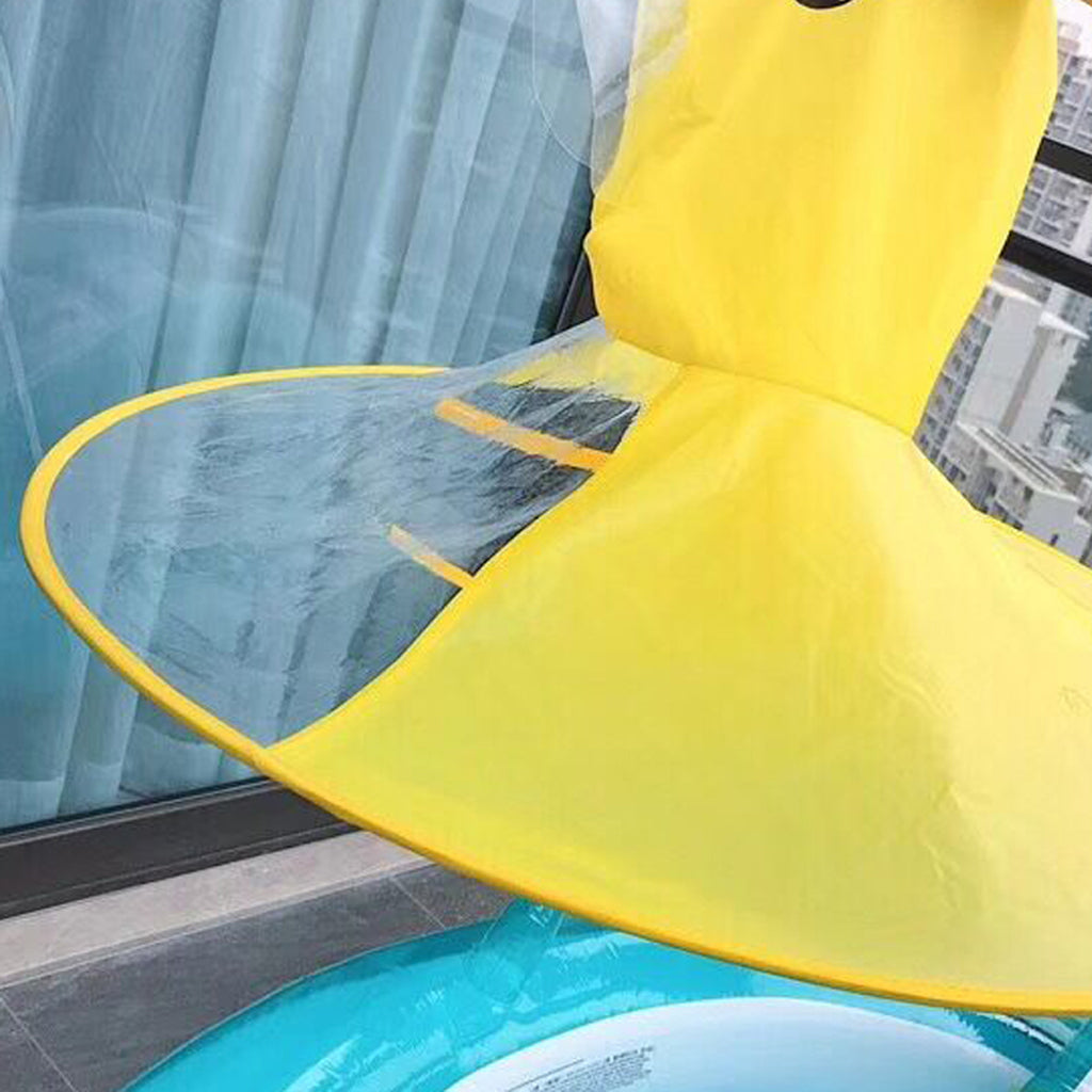 Cartoon Duck Baby Kids Raincoat Umbrella UFO Shape Rain Hat Cape M