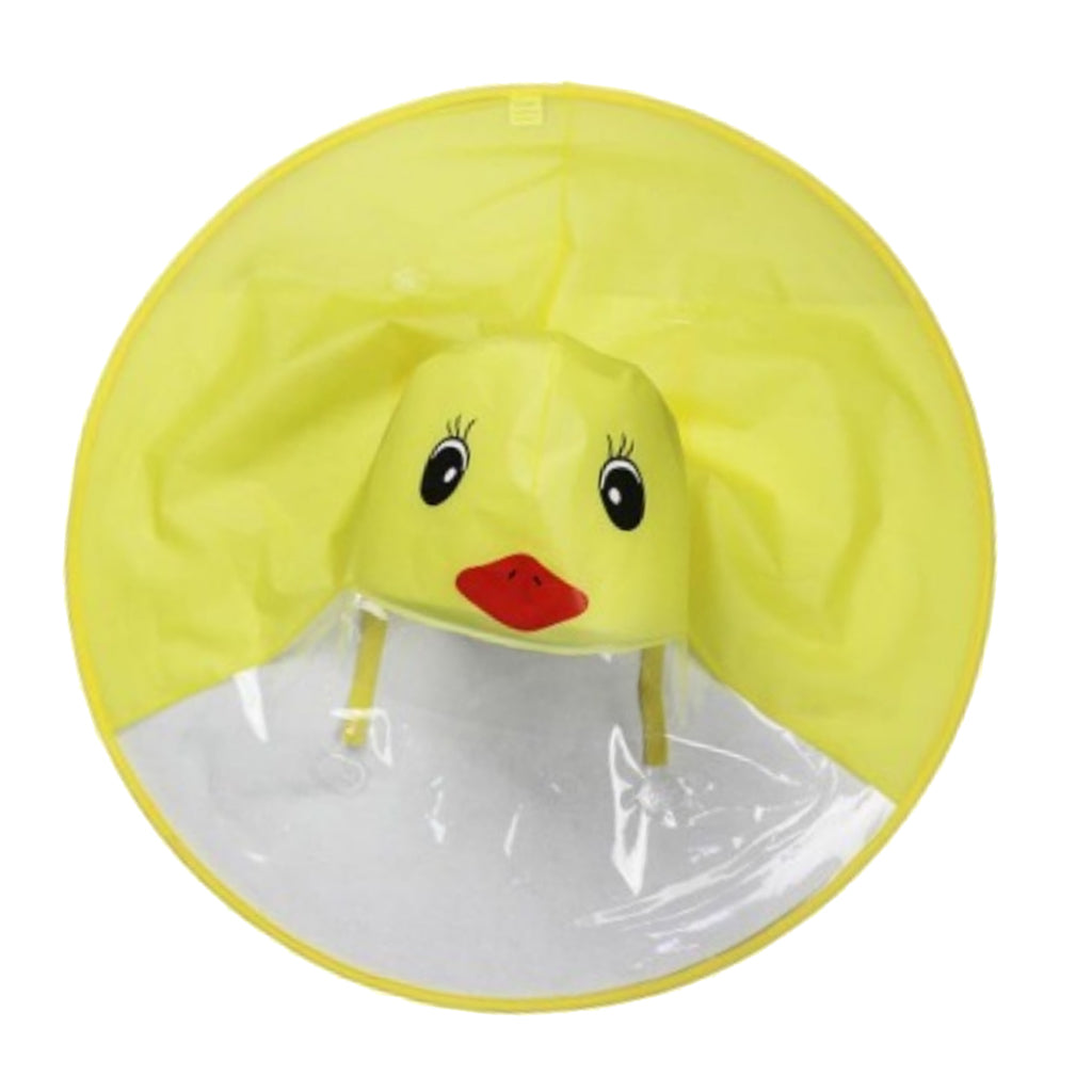 Cartoon Duck Baby Kids Raincoat Umbrella UFO Shape Rain Hat Cape M