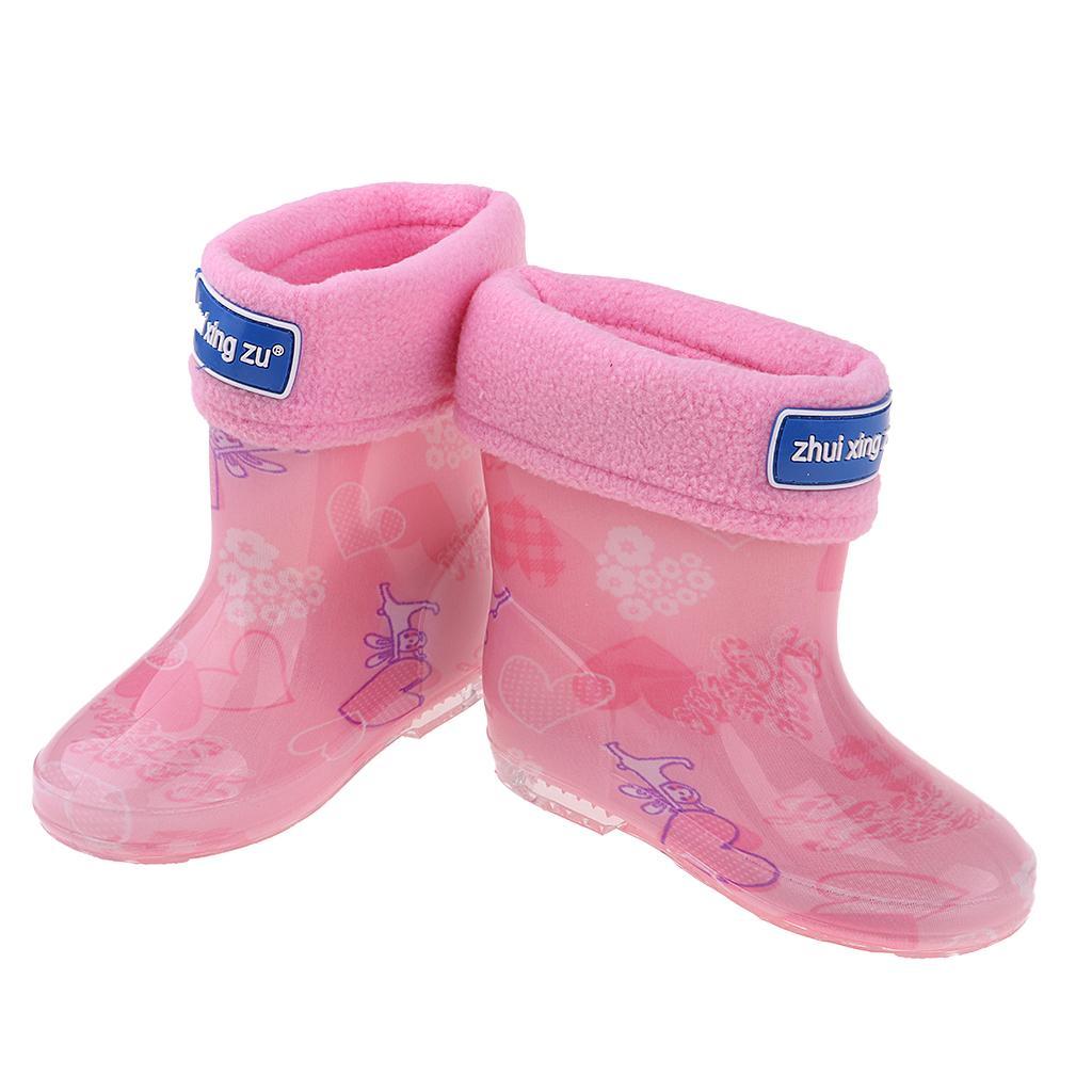 Waterproof Shoes Baby Rain Boots Kids Rain Shoes Pink Inner Length 14cm