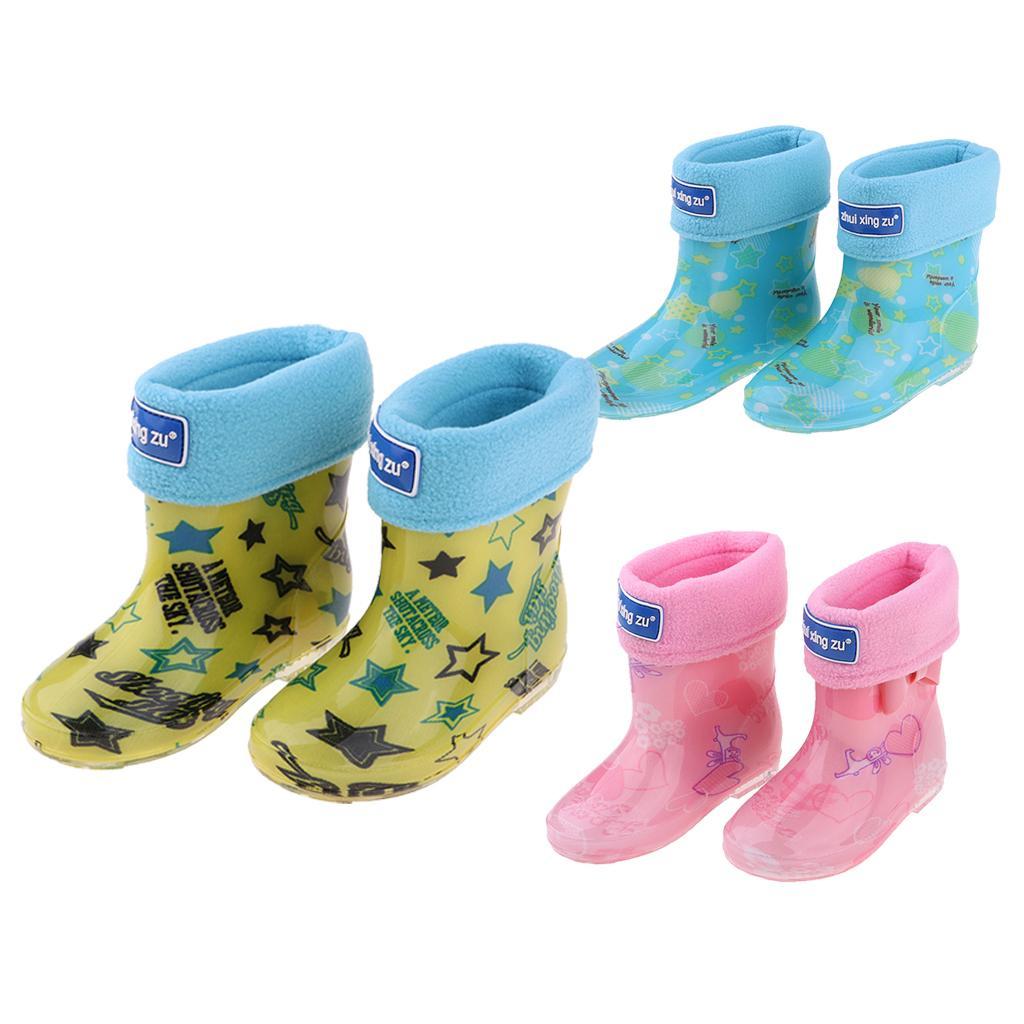 Waterproof Shoes Baby Rain Boots Kids Rain Shoes Pink Inner Length 14cm