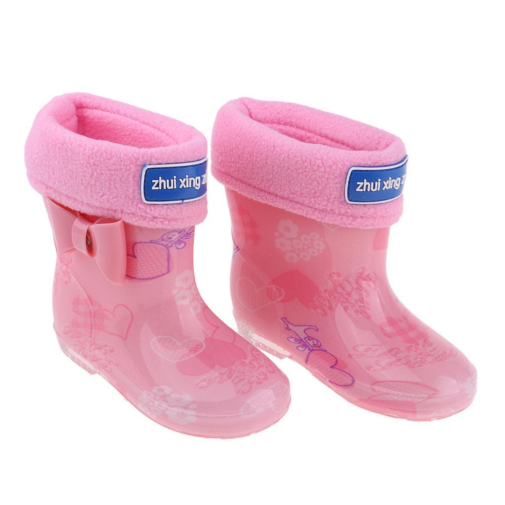 Waterproof Shoes Baby Rain Boots Kids Rain Shoes Pink Inner Length 14cm