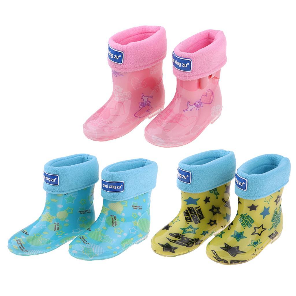 Waterproof Shoes Baby Rain Boots Kids Rain Shoes Pink Inner Length 14cm