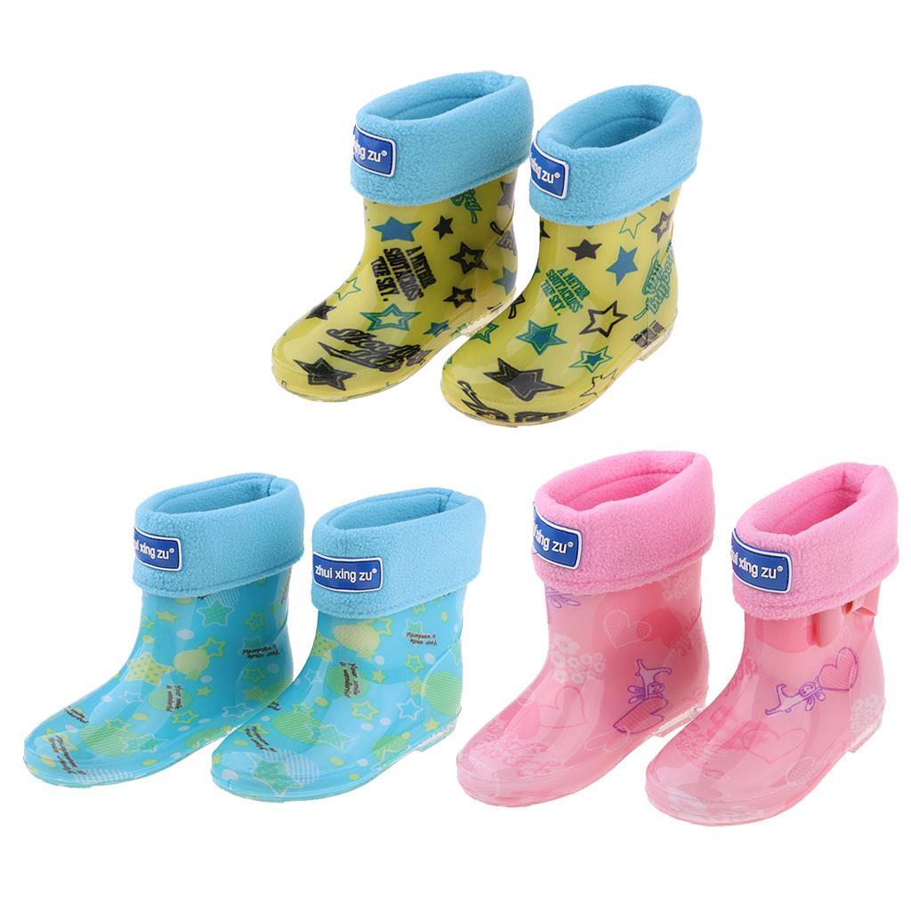 Waterproof Shoes Baby Rain Boots Kids Rain Shoes Pink Inner Length 14cm