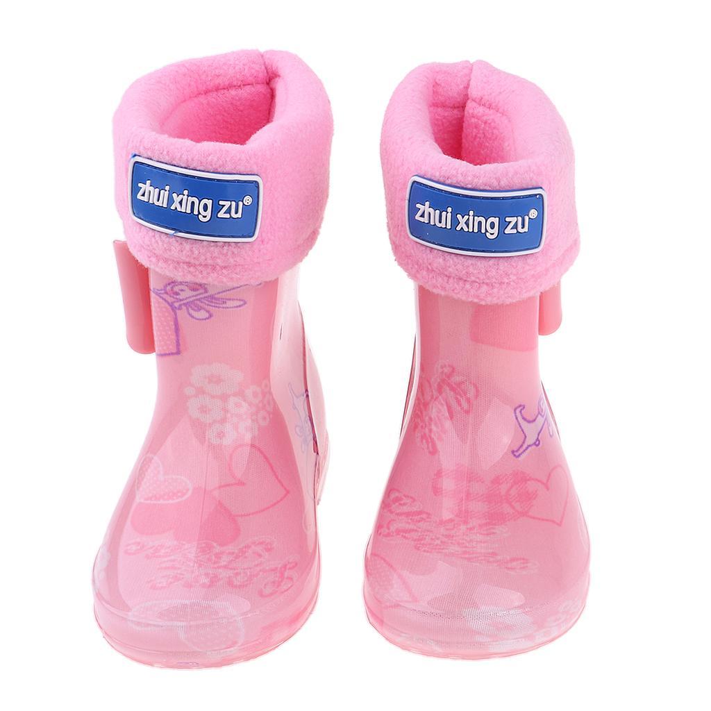 Waterproof Shoes Baby Rain Boots Kids Rain Shoes Pink Inner Length 14cm