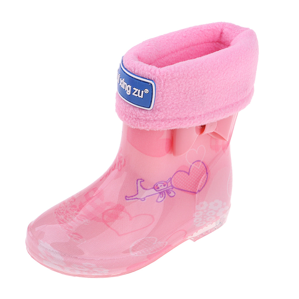 Waterproof Shoes Baby Rain Boots Kids Rain Shoes Pink Inner Length 15cm