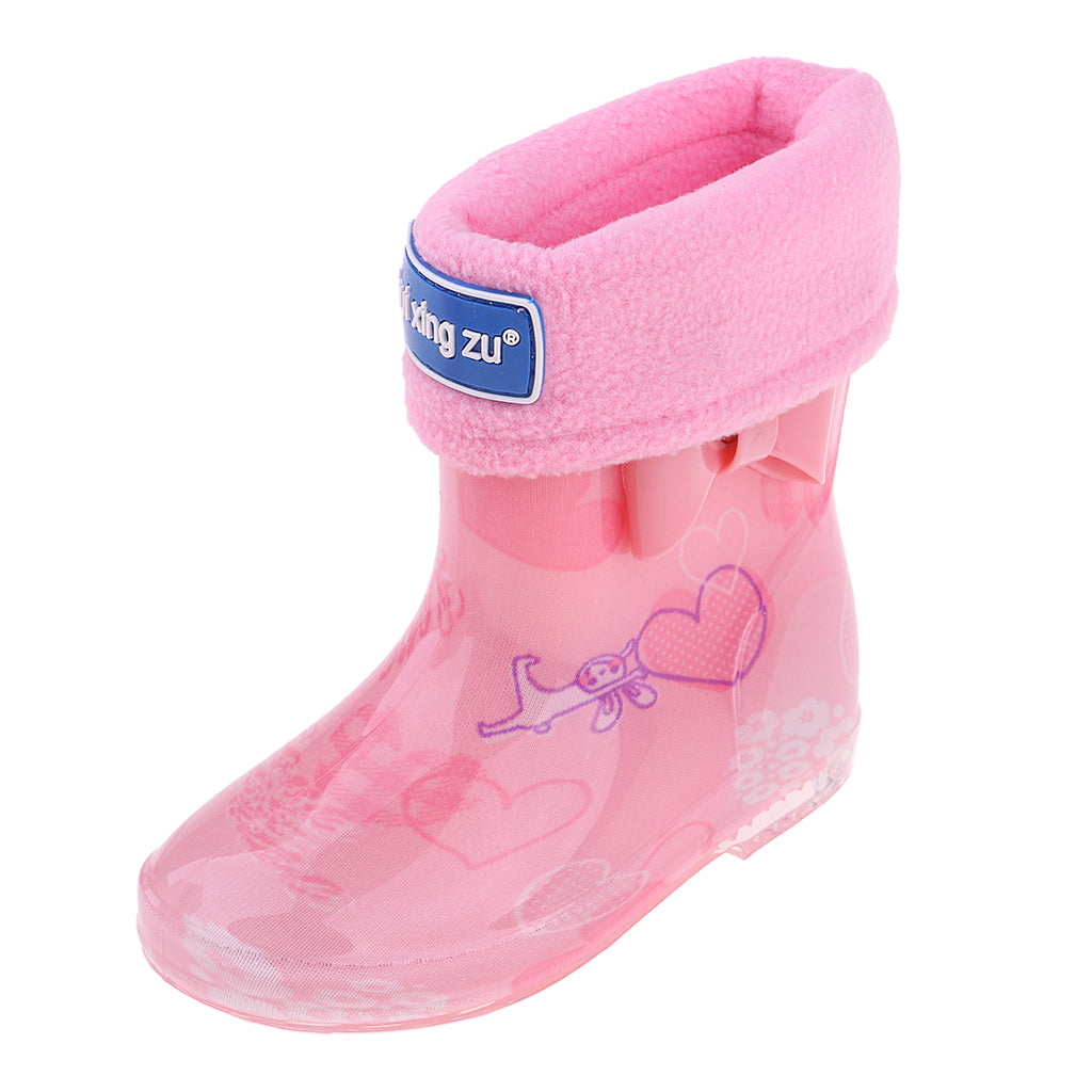 Waterproof Shoes Baby Rain Boots Kids Rain Shoes Pink Inner Length 15cm