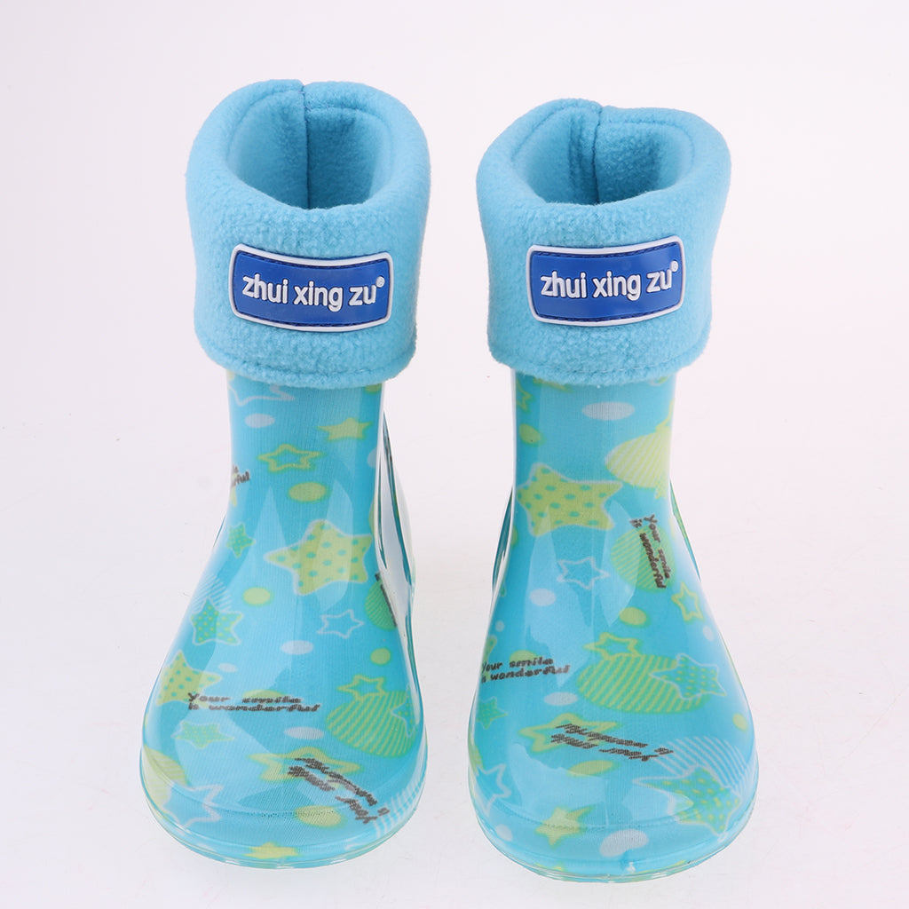 Waterproof Shoes Baby Rain Boots Kids Rain Shoes Blue Inner Length 15cm