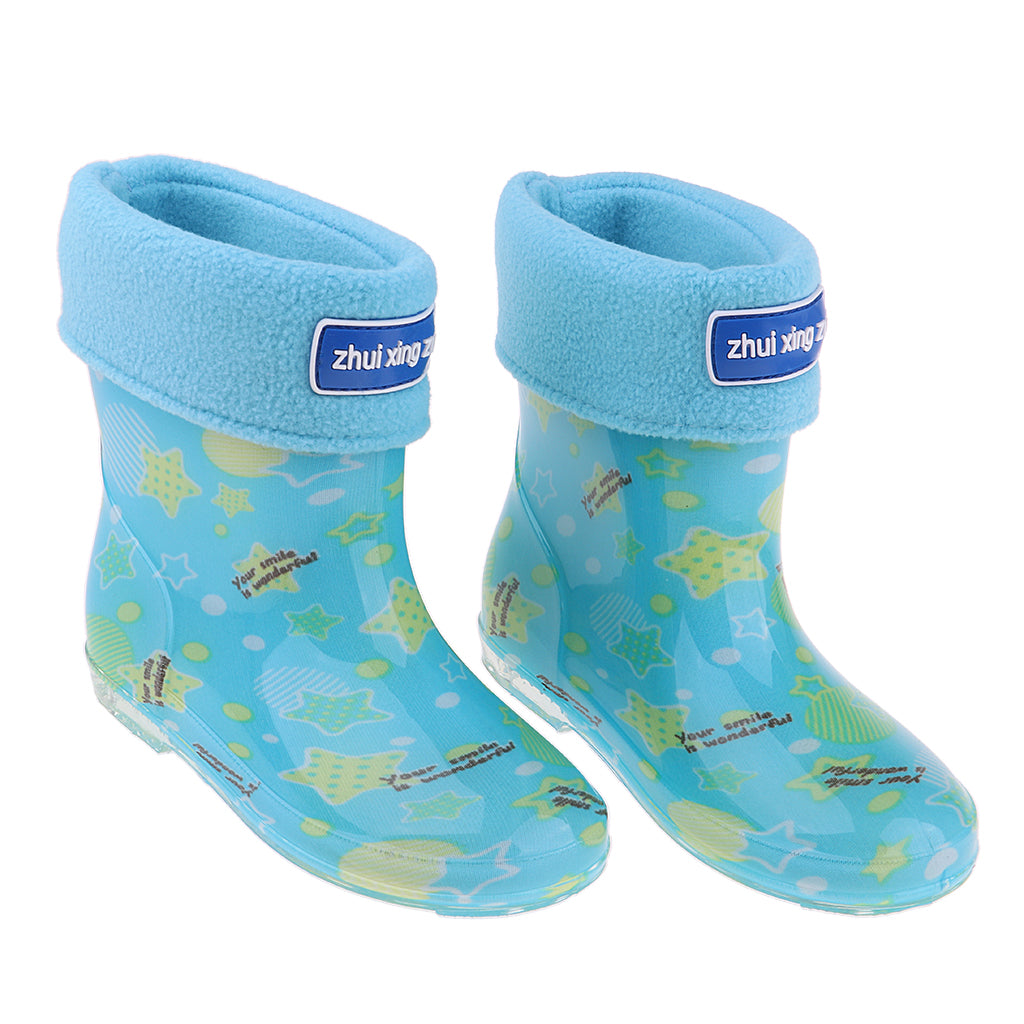 Waterproof Shoes Baby Rain Boots Kids Rain Shoes Blue Inner Length 15cm